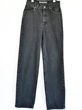 MOTHER SNACKS Double Stack Hover Jeans - Smacking Good Black High Rise-Sz 25